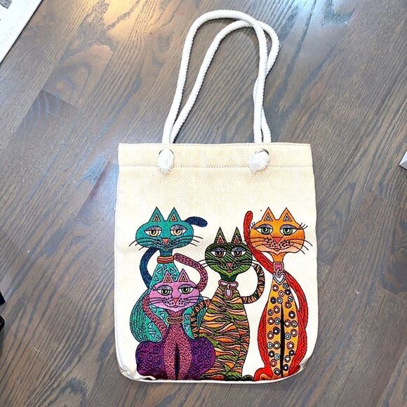 Handbags - Fabric bag with cats print